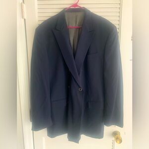 Oscar de la Renta men's vintage blue wool sport coat size 48L